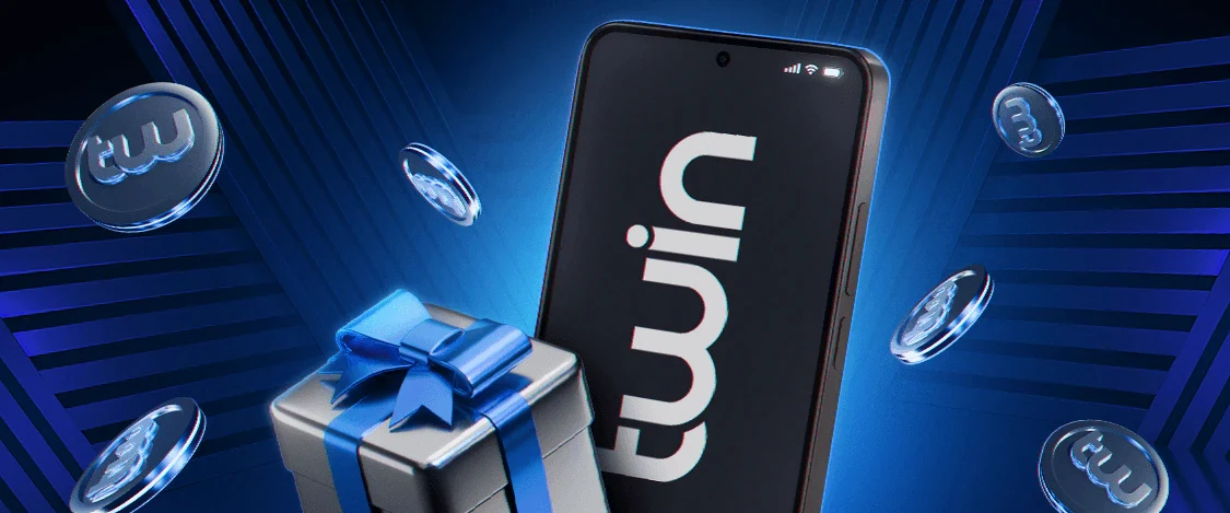 Present i mobilen med Twins logotyp